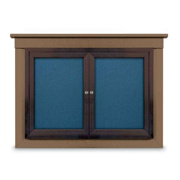 18"x24" 1-Door Enclosed Letterboard, Header, Grey Felt/Lt Oak